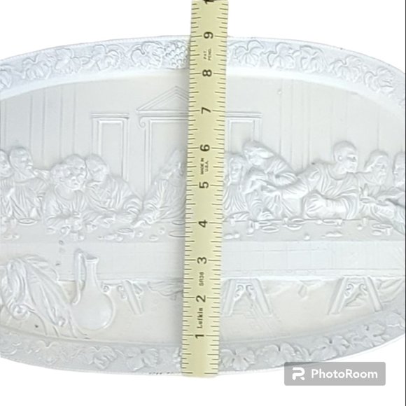 Vintage Ajax Last Supper Painted Brass Wall Hanging Easter Made in Japan - Picture 6 of 11